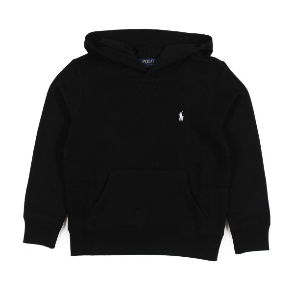 Ralph Lauren - Felpa hoodie unisex RL nera con Pony bianco