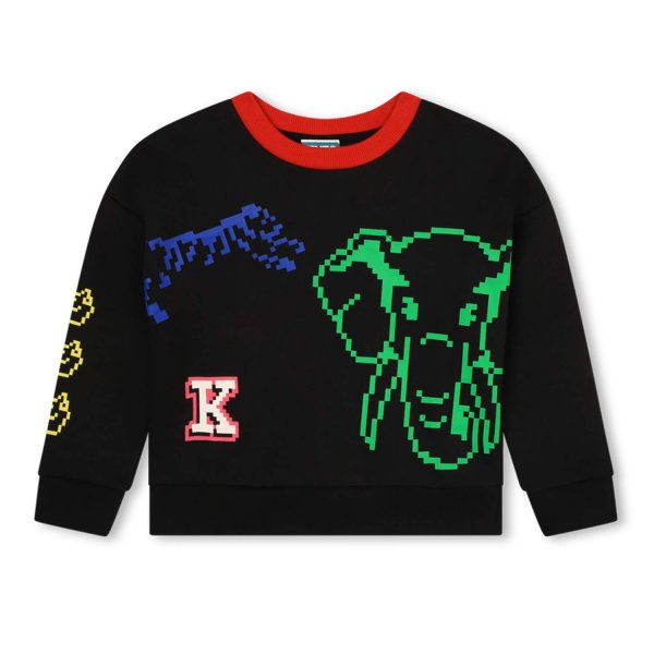 Kenzo - Black Kenzo sweatshirt with multicolor Jungle Game prints