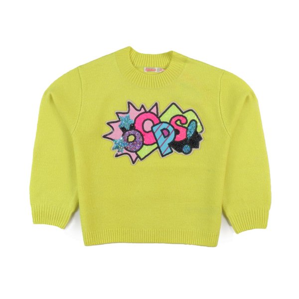 Billieblush - Fluo yellow and multicolor Billieblush sweater