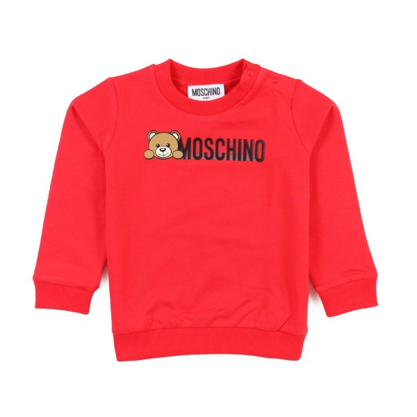 Moschino - Felpa baby rossa con logo Moschino Teddy Bear