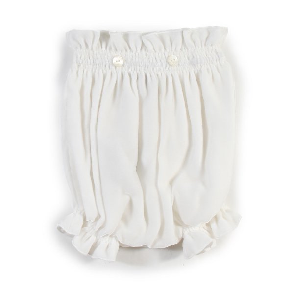 La Stupenderia - La Stupenderia white velvet culotte for Baby Girls