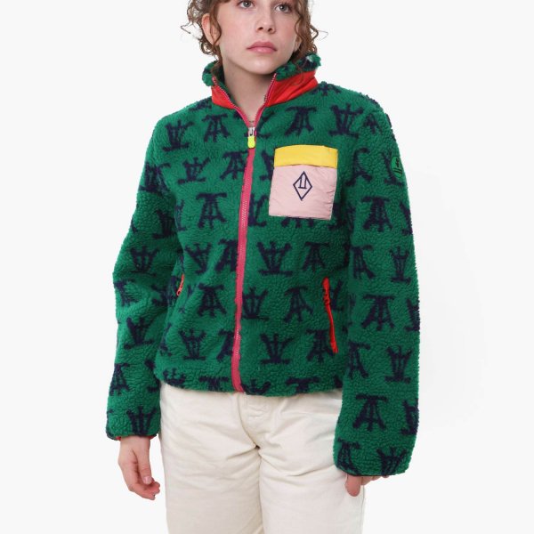 Save The Duck - Green and multicolor Sheep unisex jacket