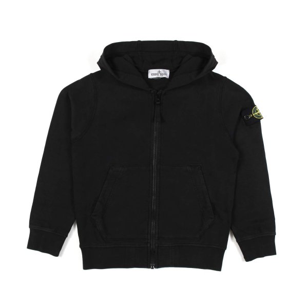 Stone Island - Stone Island black sweatshirt with hood and zip