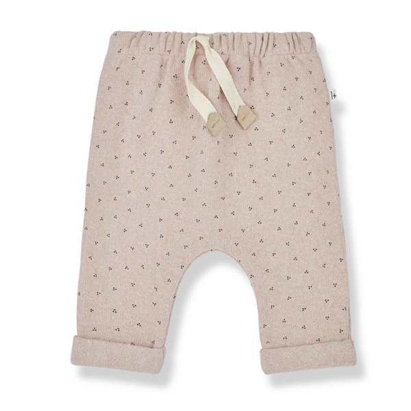 One More In The Family - Junel nude pink interlock pants for baby Girls