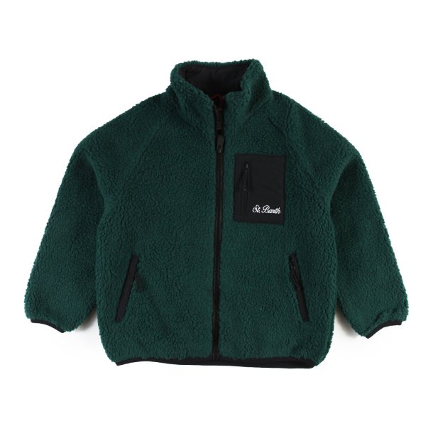 Mc2 Saint Barth - Unisex MC2 Snoopy green sherpa jacket for Kids