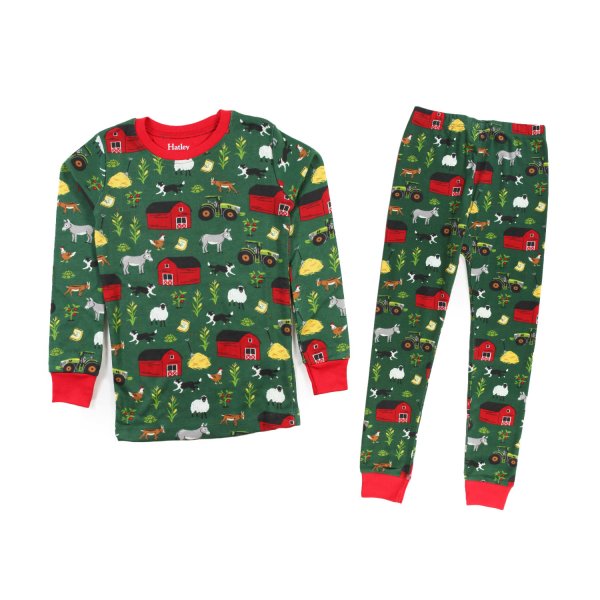 Hatley - Green and multicolor Hatley farm pajamas for children