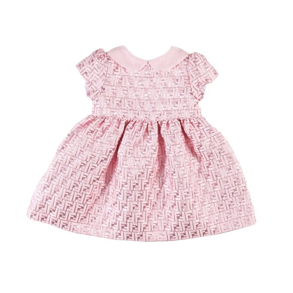 Fendi - Pink laminated Fendi dress for Baby Girls