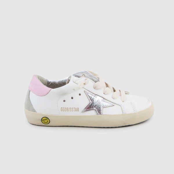 Golden Goose - White, Pink and Beige Super Star Sneaker for Girls
