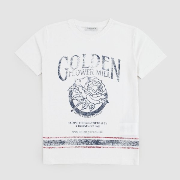 Golden Goose - Beige and Blue Short Sleeved Shirt for Boy