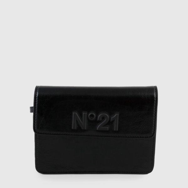 N° 21 - borsa rettangolare nera con dettaglio logo