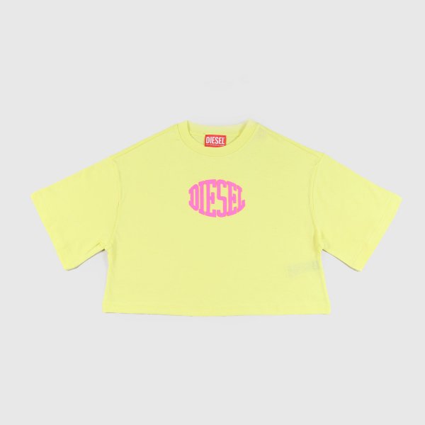 Diesel - t-shirt gialla crop bambina
