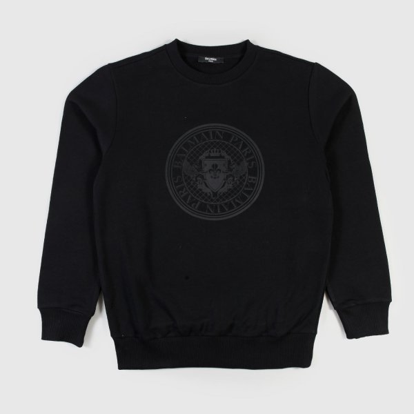 Balmain - Black Sweatshirt With Medal Print For Boy
