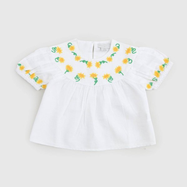 Stella Mccartney - White Sunflowers T-Shirt for Girls