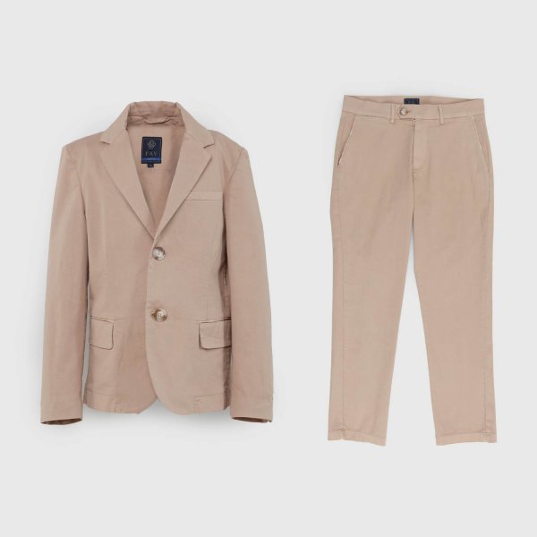 Fay Junior - Camel Jacket and Trousers Suit for Boys