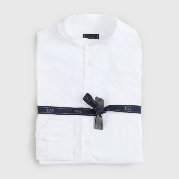 Fay Junior - White Cotton Shirt for Boys and Girls