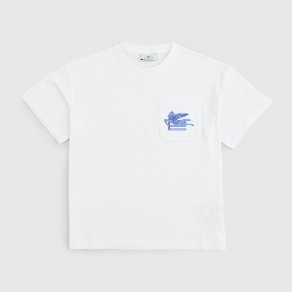 Etro - White T-Shirt With Celestial Pegasus For Boy