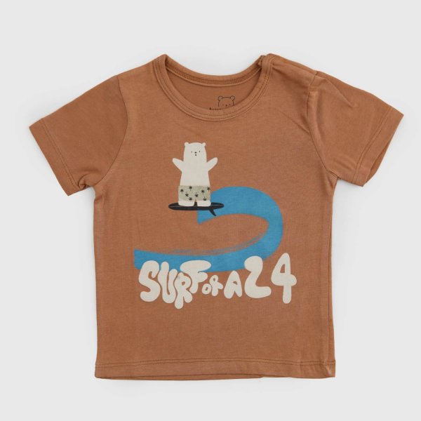 Aventiquattrore - Brown Surf Bear Shirt for Newborns