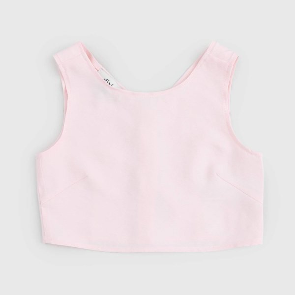 Dixie - t-shirt rosa crop bambina e ragazza