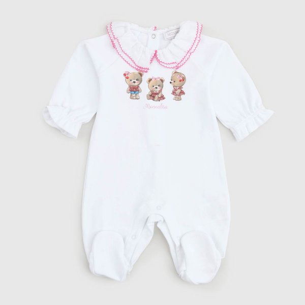 Monnalisa - Baby Girl's White Onesie Bodysuit