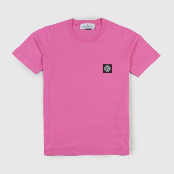 Stone Island - Pink Short Sleeve Shirt With Patch For Girl