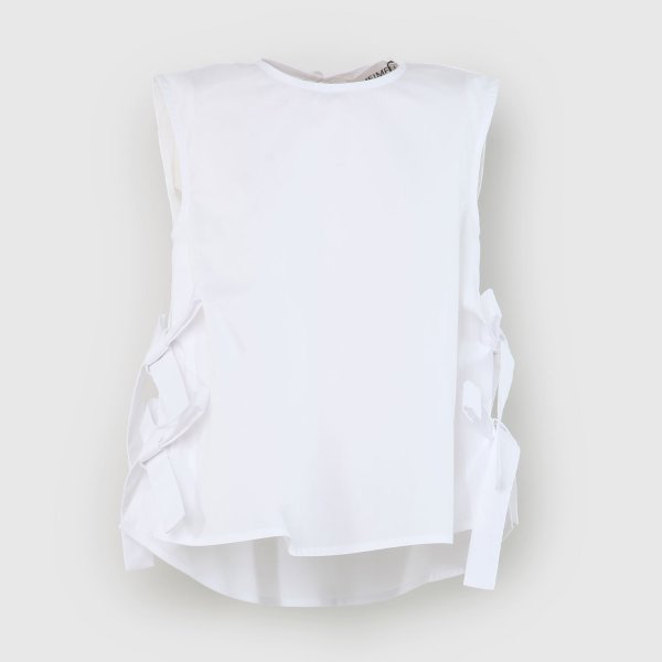Meimeij - t-shirt bianca fiocchi ragazza