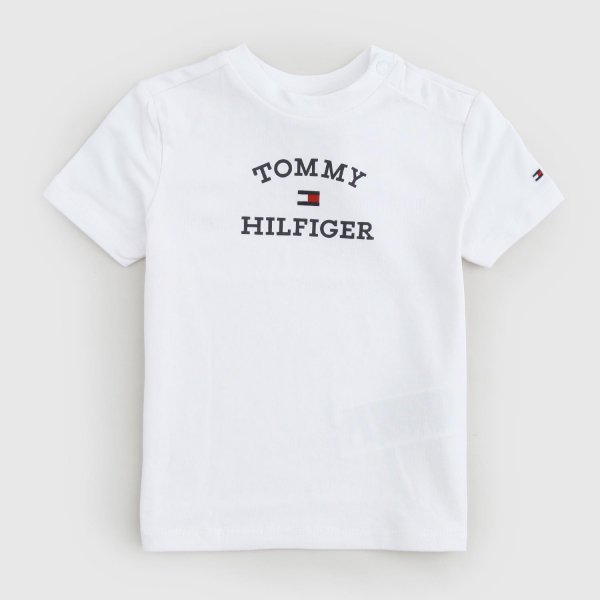 Tommy Hilfiger - maglia bianca neonato logo