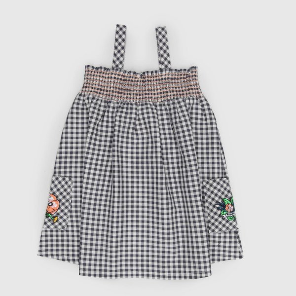 Kenzo - Checked dress for girls with embroidery