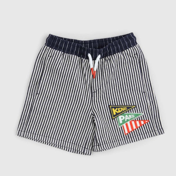 Kenzo - Blue And White Striped Bermuda Shorts For Boys