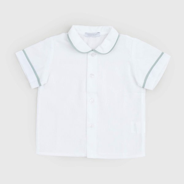 Colibri - White Shirt with Green Details for Newborns
