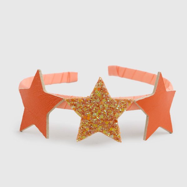 Illytrilly - Orange Headband for Girls with Stars