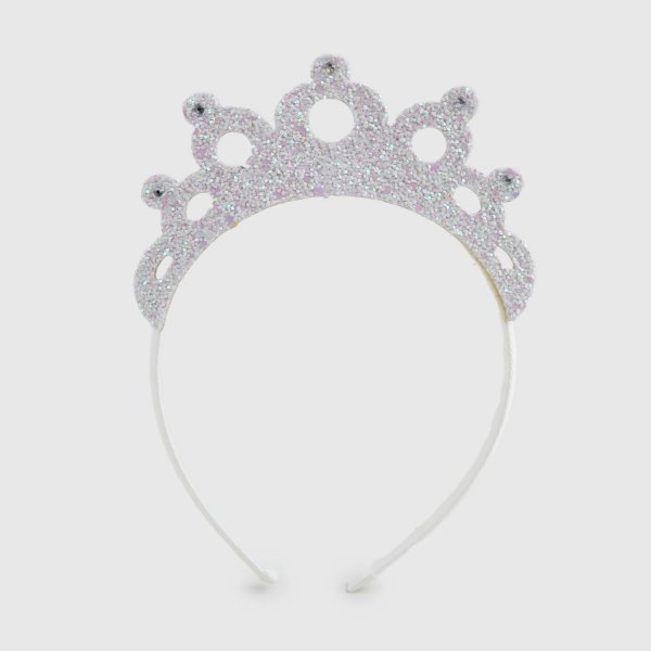 Illytrilly - Headband With Crown In Faux Leather And Glitter