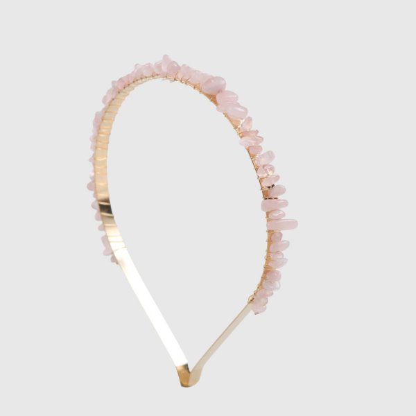 Illytrilly - Golden Headband With Pink Stones For Little Girls